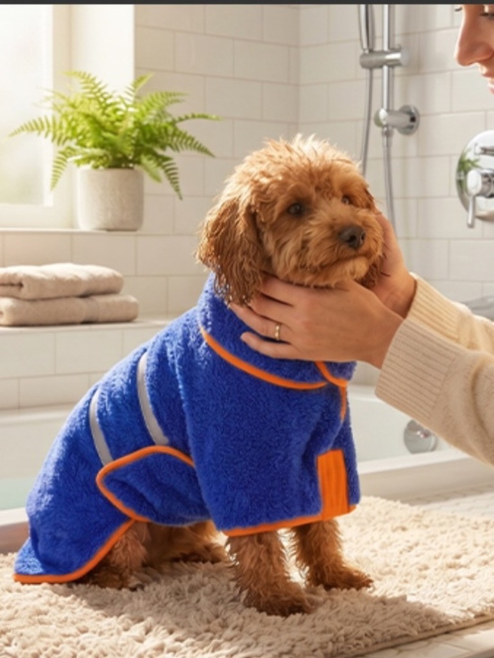 BIENBEE DOG BATHROBE PLUSH ADJUSTABLE NEW!